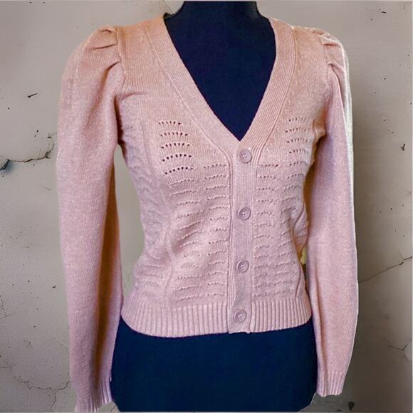 Philosophy Women’s Cardigan Sweater Size XS In Peachy Tan Viscose Blend NWOT - Picture 1 of 10